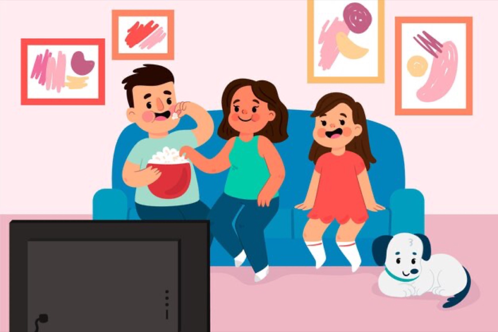 Family watching Rapid IPTV together at home